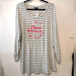 Grey Striped Graphic Long sleeve Lane Bryant